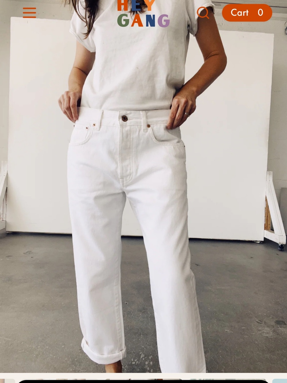Hey Gang the loose crop denim jeans $295 - Picture 4 of 10